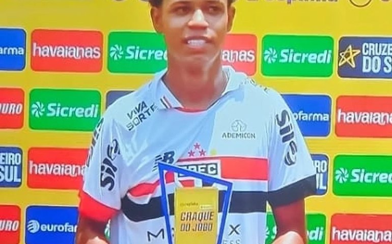 Atleta alagoano brilha na final da Copinha e marca dois na vitória do São Paulo