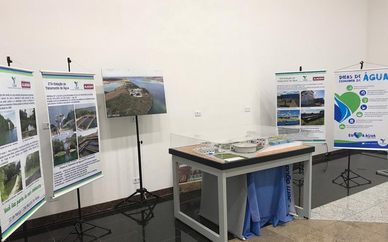 Exposição sobre tratamento de água é atração em shopping de Arapiraca