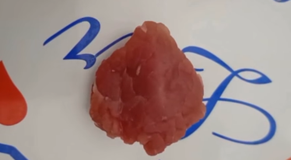 Segundo a consumidora, o problema só foi percebido na hora do preparo. “Quando fui cortar, a larva saiu de dentro”, relatou. / Foto: Reprodução 