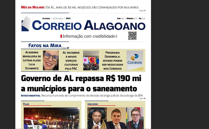 Governo de AL repassa R$ 190 mi a municípios para o saneamento