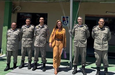 Centro de Formação da PM apresenta estrutura e cursos durante visita do MP