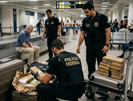 Polícia Federal prende americano de 77 anos com cocaína, cumpre mandados e apreende 45 kg de haxixe