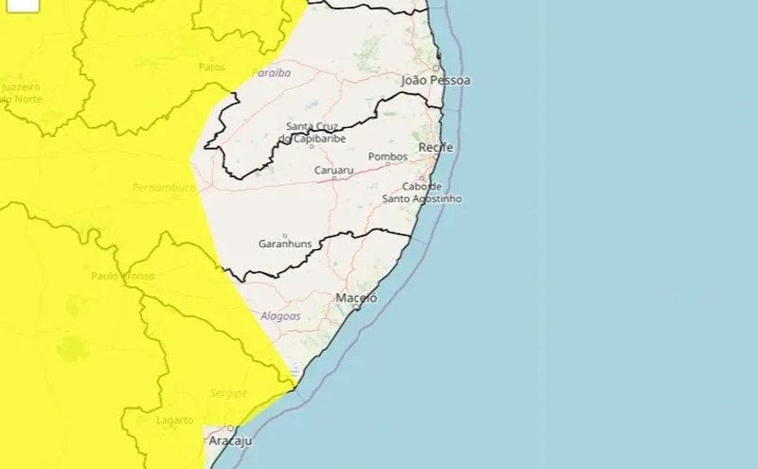 Inmet alerta para chuvas intensas em 38 municípios alagoanos
