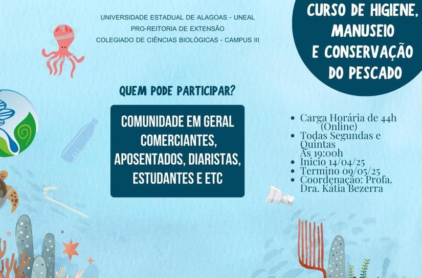 Uneal abre curso gratuito ao público sobre consumo de pescados