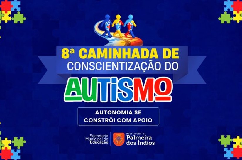 8ª Caminhada de Conscientização do Autismo acontece no dia 24 de abril, em Palmeira