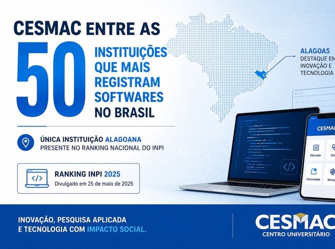 Cesmac integra grupo das 50 instituições que mais registram softwares no Brasil