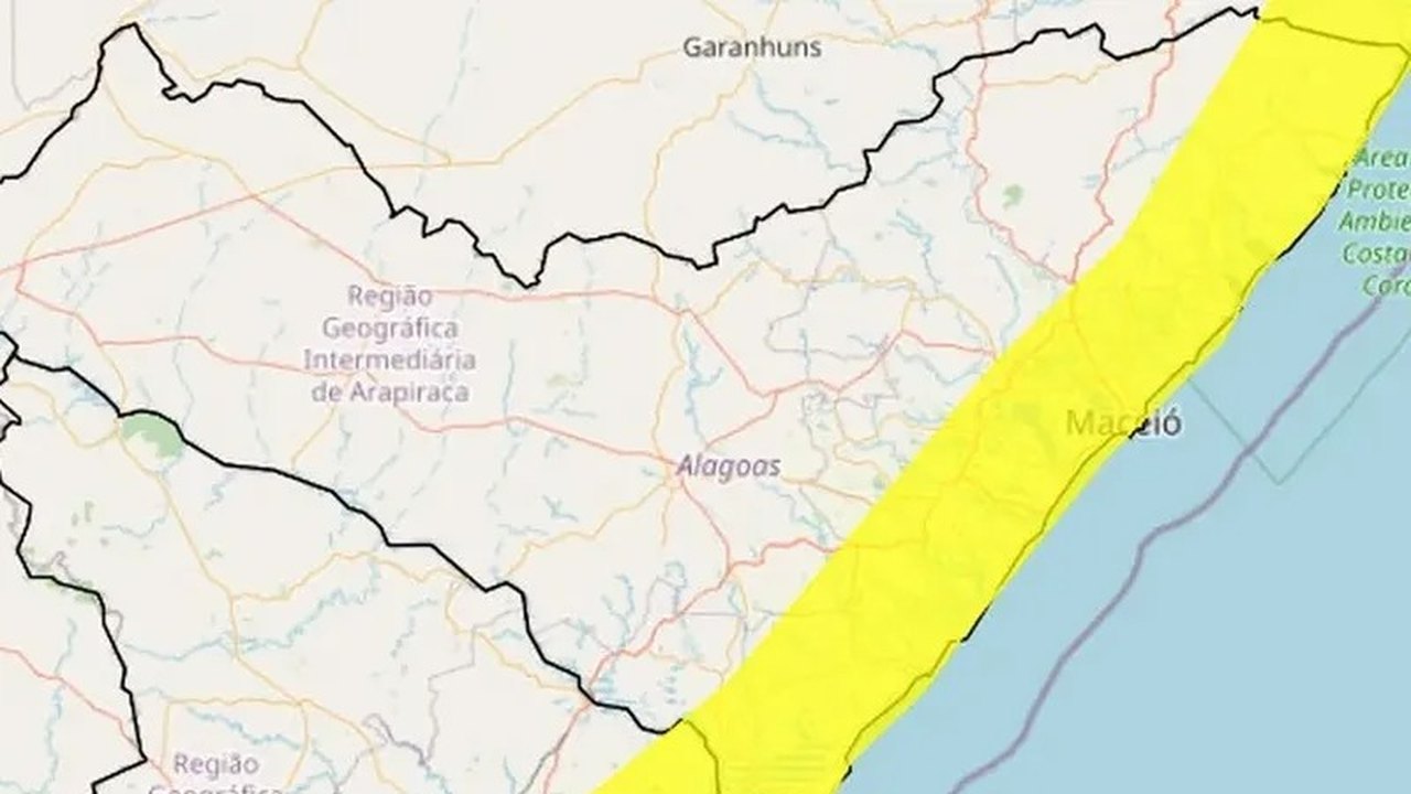 Inmet renova alerta para chuvas intensas em 37 municípios de Alagoas; confira