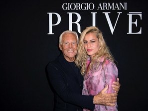 Giorgio Armani e Alice Dellal
