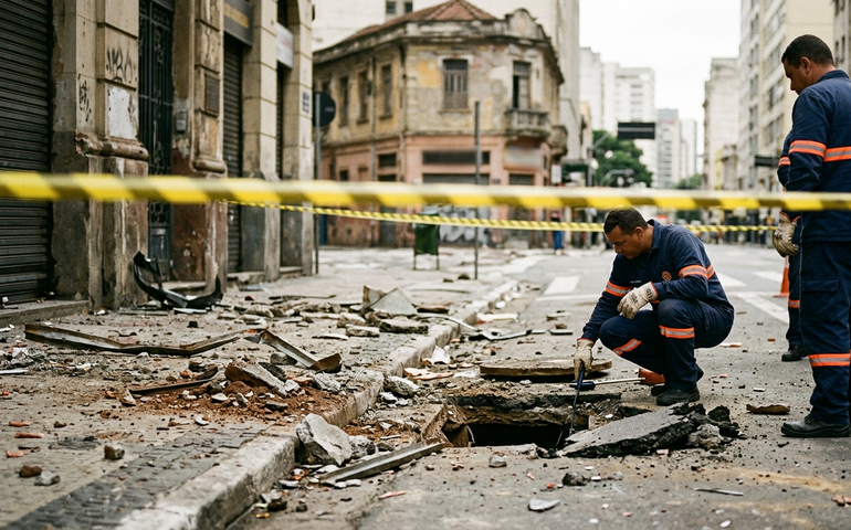 Enel SP identifica presença de gás inflamável em explosão na Consolação