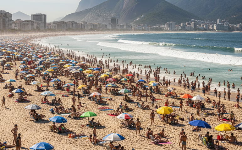 Calor atinge 35,5°C no Rio e praias lotam; semana do réveillon terá chuva