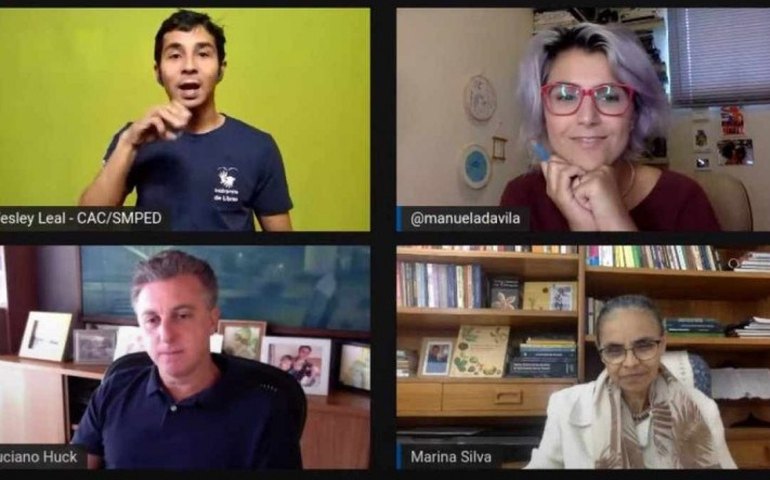 &#8216;Somar forças para tirar entulho da sala&#8217;, diz Huck, ao lado de Marina e Manuela