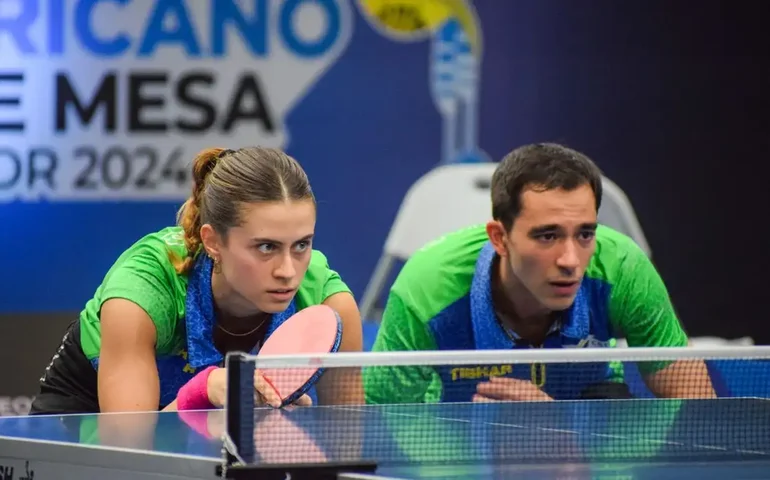 Calderano e Bruna Takahashi perdem final de duplas mistas e ficam com a prata em El Salvador