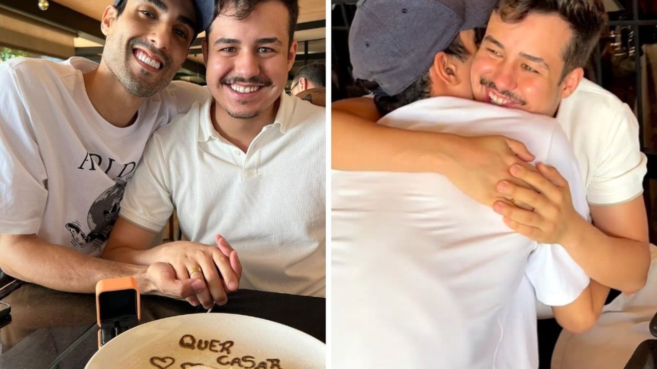 Douglas Souza pede namorado em casamento: 'Te amo infinito'