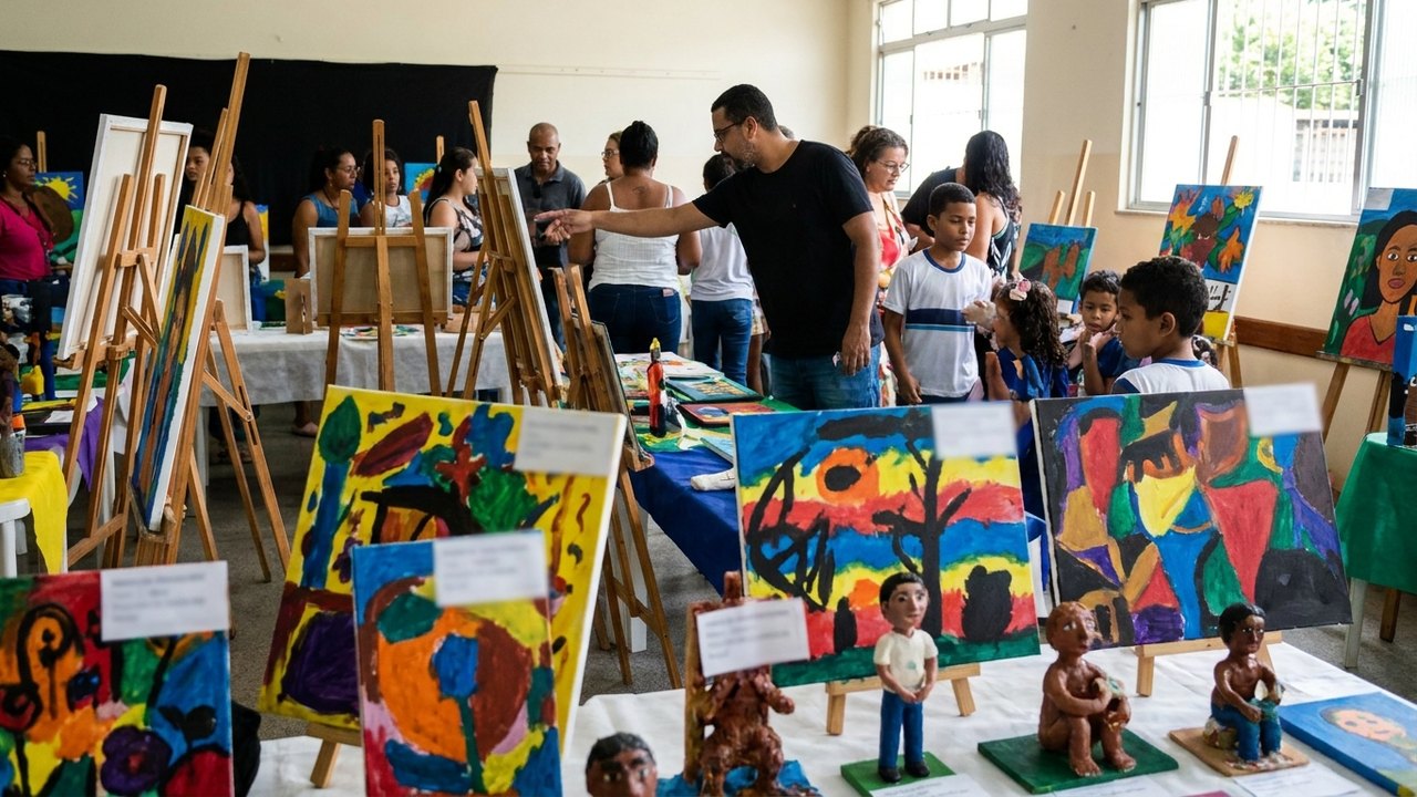 Exposição em Nova Iguaçu mostra obras de alunos da educação especial