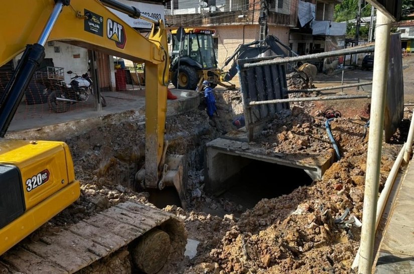 Prefeitura realiza complexa obra de drenagem na Grota do Ipanema