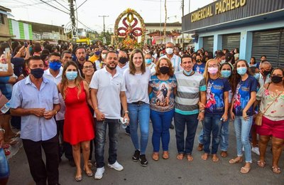 Deputada Cibele Moura participa de homenagens à Nossa Senhora da Conceição, em São Luís do Quitunde