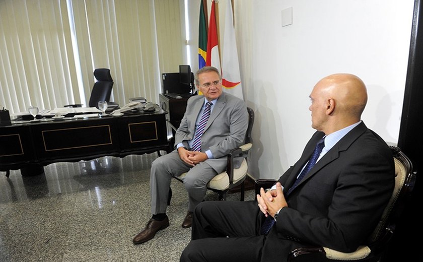 Indicado para vaga no STJ, jurista Alexandre de Moraes visita o líder do PMDB no Senado