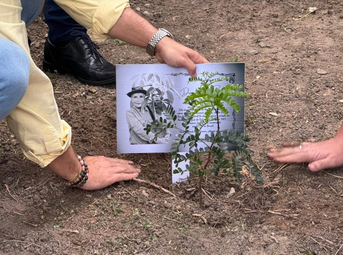 Semarh planta árvore em homenagem a Anita Studer