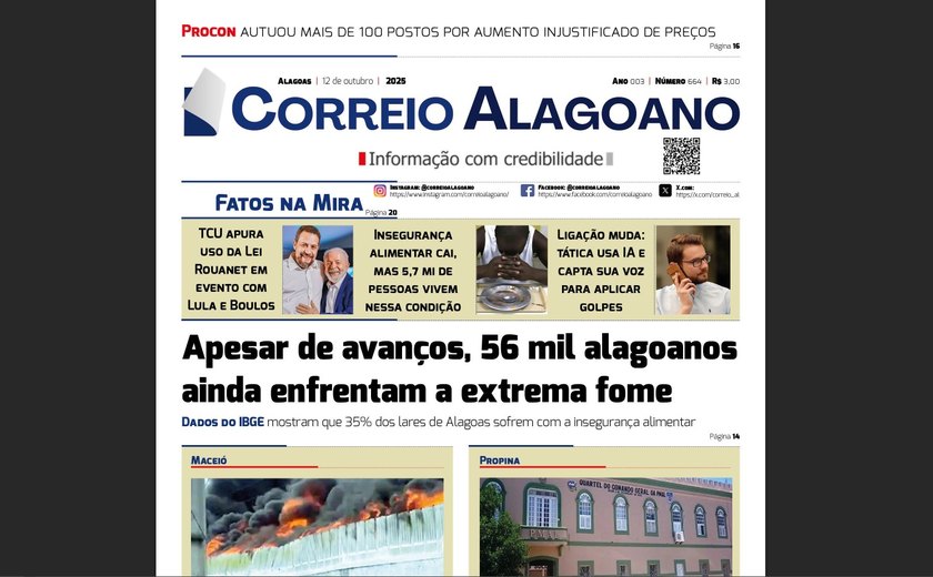 Apesar de avanços, 56 mil alagoanos ainda enfrentam a extrema fome