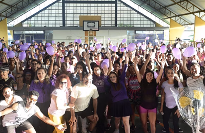 Mais de 500 mulheres participam de aulão especial no Agosto Lilás em Penedo