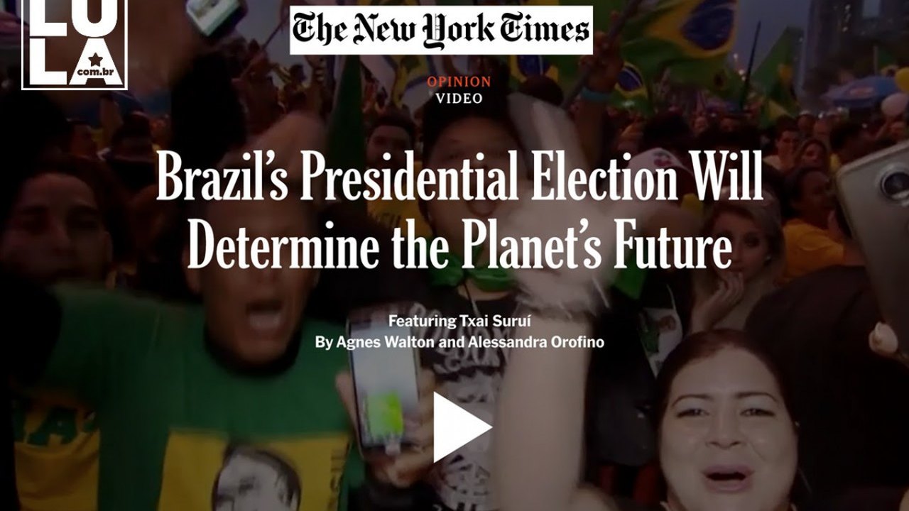 New York Times declara apoio para Lula: A eleição presidencial do Brasil vai determinar o futuro do planeta