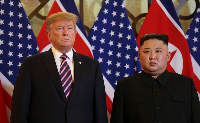 O presidente dos EUA, Donald Trump, e o líder norte-coreano, Kim Jong Un