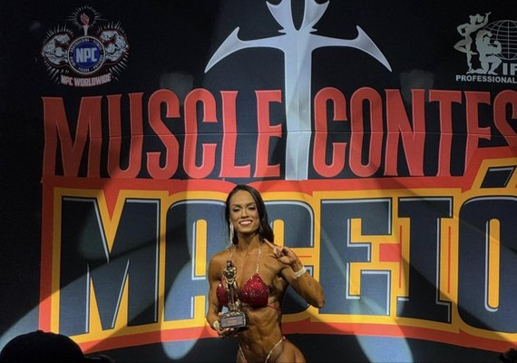 Militar da PM é campeã alagoana de fisiculturismo