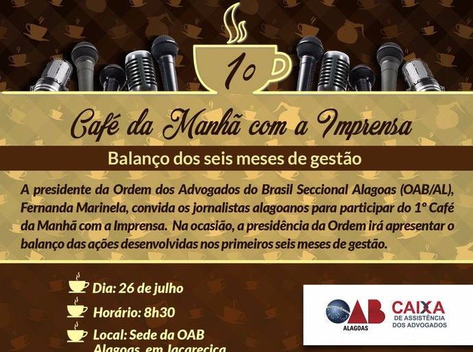 OAB/AL realiza 1º Café da Manhã com a Imprensa