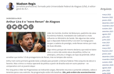 Arthur Lira é o “novo Renan” de Alagoas