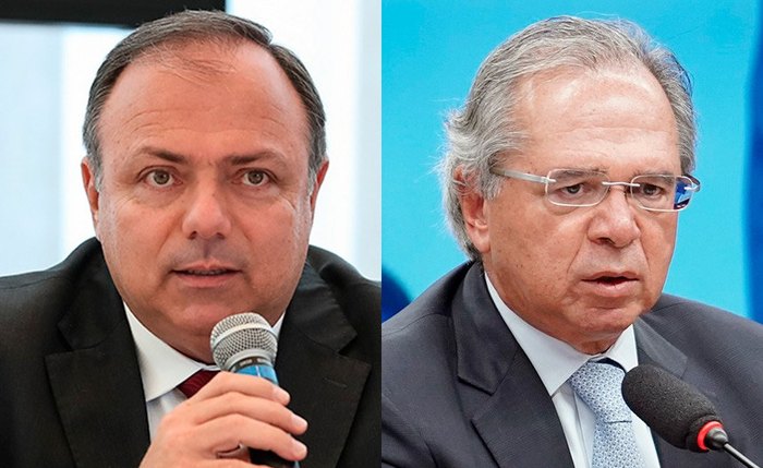Ministros Eduardo Pazuello e Paulo Guedes: senadores questionam possíveis omissões para vacinação e imposto de importação de oxigênio