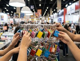 Book charms: conheça a tendência dos mini livros chaveiros que cresce na Bienal do Livro