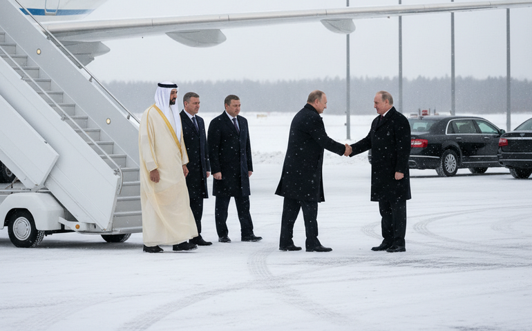 Presidente dos Emirados Árabes Unidos chega a Moscou para negociações com Putin