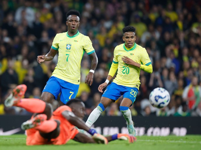 Brasil joga bem e derrota Senegal por 2 a 0 no amistoso em Londres