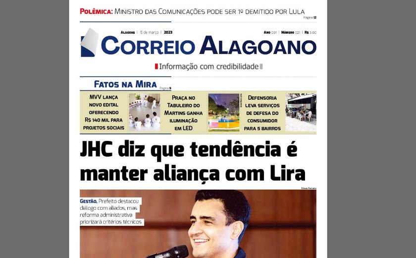 JHC diz que tendência é manter aliança com Lira