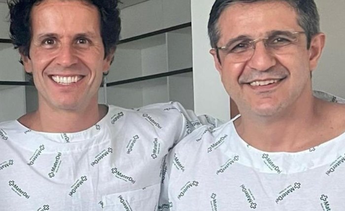 O médico da seleção brasileira, Rodrigo Lasmar, e o ortopedista alagoano, Sérgio Canuto