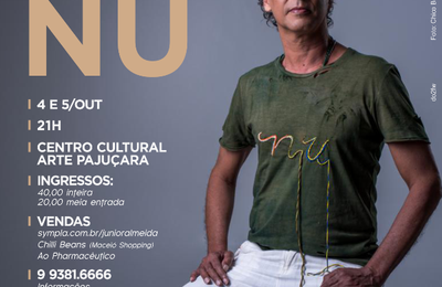 Júnior Almeida lança “Nu”, seu quinto álbum, em shows nesta 5ª e 6ª no Arte Pajuçara