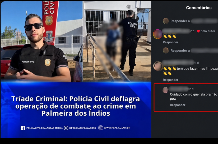 Homens são presos por ameaças de morte contra delegado em Alagoas