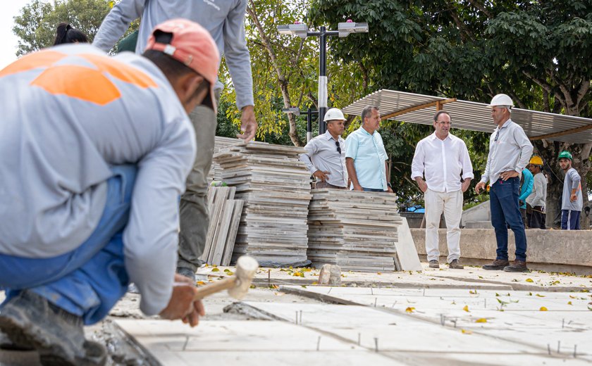 Obras de mercado e praça estão em ritmo acelerado na Vila São José