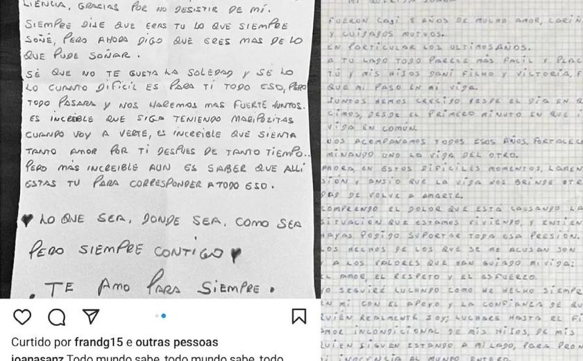 Ex de Daniel Alves Joana Sanz, publica suposta carta enviada pelo jogador