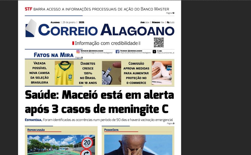 Saúde: Maceió está em alerta após 3 casos de meningite C