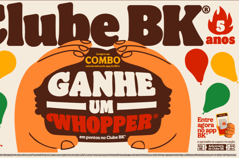 Clube BK® celebra 5 anos no mês do consumidor com um ano de Whopper® e ofertas especiais