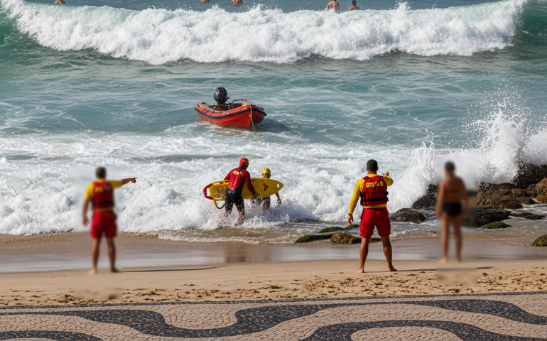 Ressaca marítima: ondas podem chegar a 3 metros de altura no litoral do Rio neste domingo