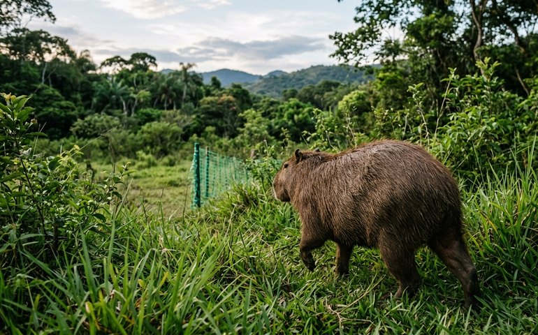 Capivara vítima de maus-tratos é reabilitada e solta em área protegida no Rio