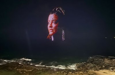 Preta Gil é homenageada em show de drones durante o Carnaval de Salvador