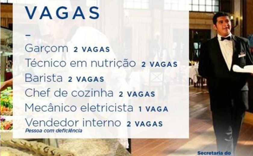 Sine divulga 11 vagas de empregos no setor alimentício e de serviços