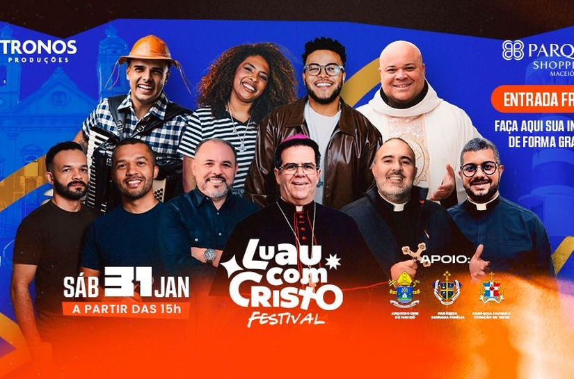 Luau com Cristo 2026 reúne grandes nomes da música católica no Parque Shopping Maceió