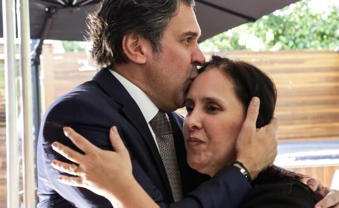 Isnaldo e a irmã Christiane Bulhões