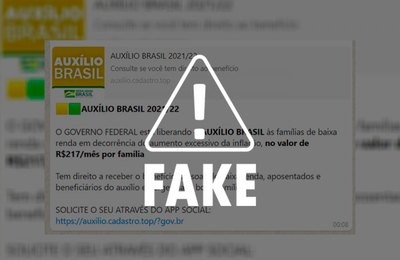 Mensagem solicitando cadastro para receber Auxílio Brasil em aplicativo é falsa 