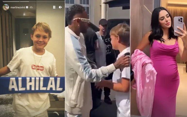 Em família: Neymar leva filho, namorada e ex para assinar com o Al Hilal na Arábia Saudita