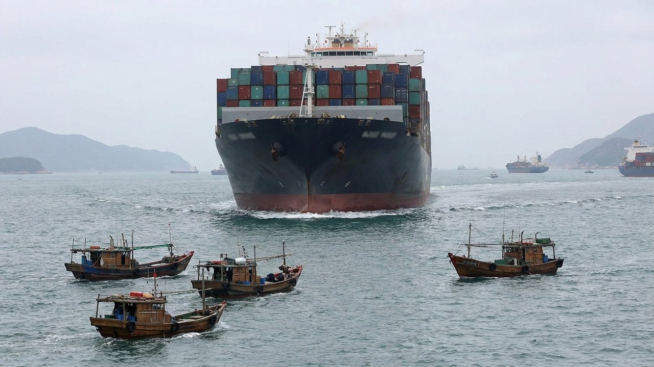 Colisão marítima: navio de carga quase esmaga pescadores perto de Cingapura